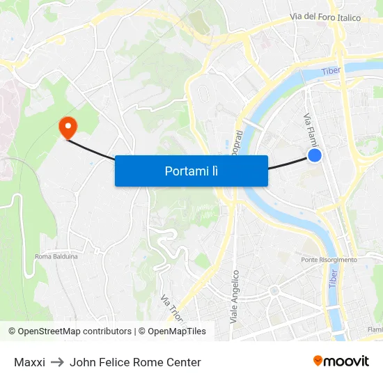 Maxxi to John Felice Rome Center map