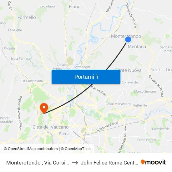 Monterotondo , Via Corsica to John Felice Rome Center map