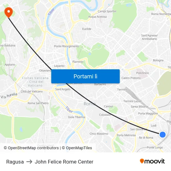 Ragusa to John Felice Rome Center map