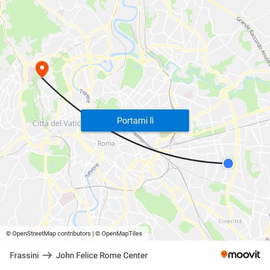 Frassini to John Felice Rome Center map