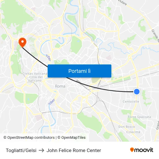 Togliatti/Gelsi to John Felice Rome Center map
