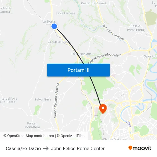 Cassia/Ex Dazio to John Felice Rome Center map