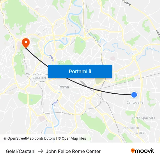 Gelsi/Castani to John Felice Rome Center map