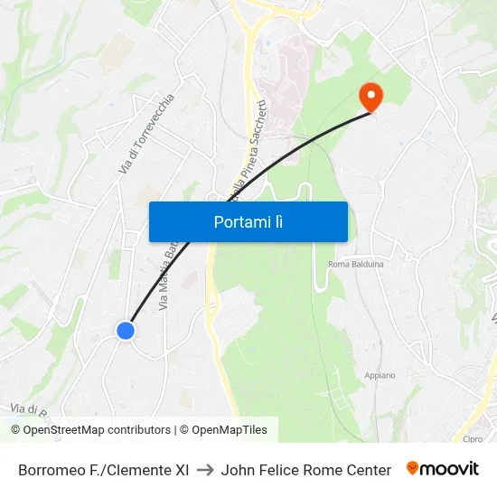 Borromeo F./Clemente XI to John Felice Rome Center map