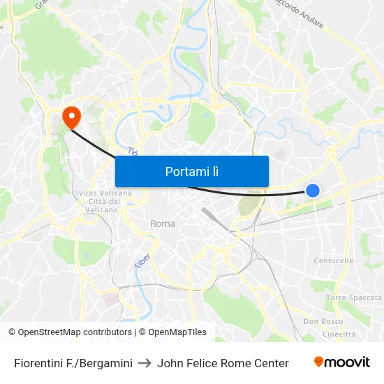 Fiorentini F./Bergamini to John Felice Rome Center map