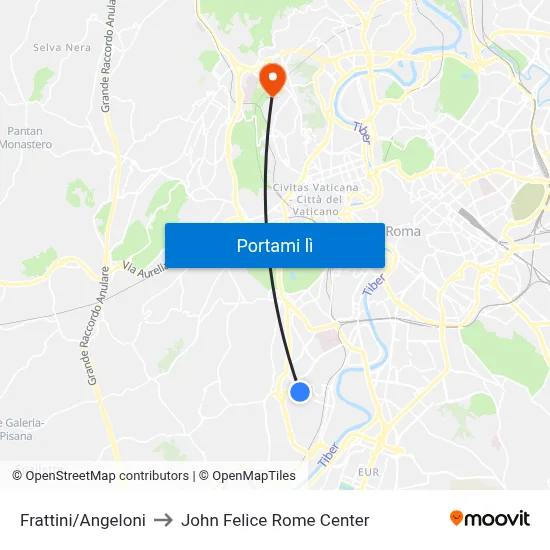 Frattini/Angeloni to John Felice Rome Center map