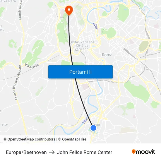 Europa/Beethoven to John Felice Rome Center map