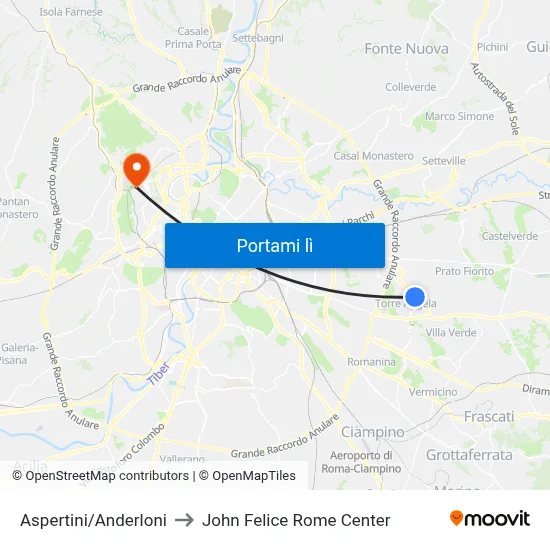 Aspertini/Anderloni to John Felice Rome Center map