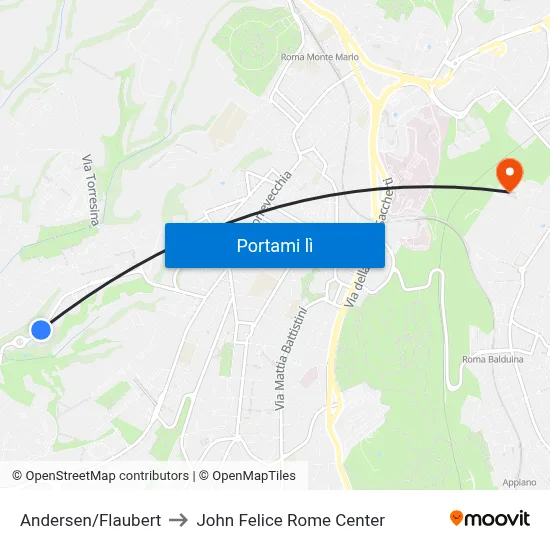 Andersen/Flaubert to John Felice Rome Center map