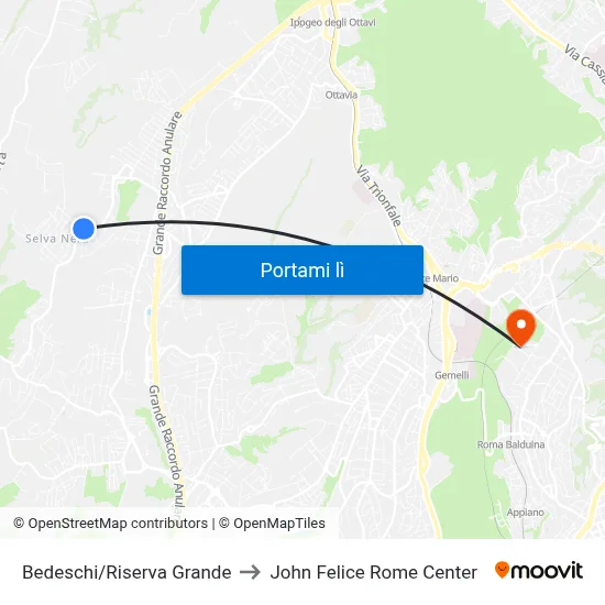Bedeschi/Riserva Grande to John Felice Rome Center map