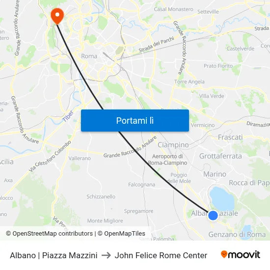 Albano | Piazza Mazzini to John Felice Rome Center map