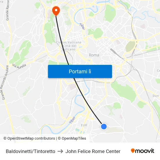 Baldovinetti/Tintoretto to John Felice Rome Center map