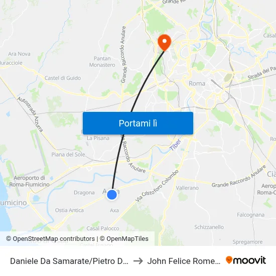 Daniele Da Samarate/Pietro Da Mazzara to John Felice Rome Center map