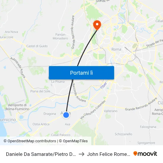 Daniele Da Samarate/Pietro Da Mazzara to John Felice Rome Center map