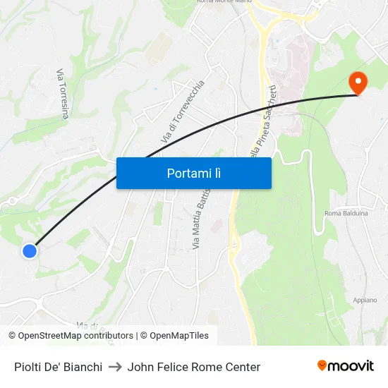 Piolti De' Bianchi to John Felice Rome Center map