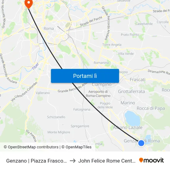 Genzano | Piazza Frasconi to John Felice Rome Center map