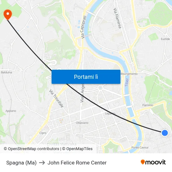 Spagna (Ma) to John Felice Rome Center map