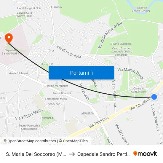 S. Maria Del Soccorso (Mb) to Ospedale Sandro Pertini map