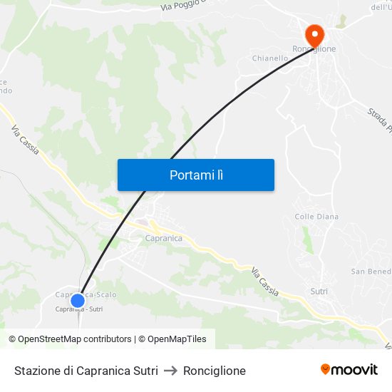 Stazione di Capranica Sutri to Ronciglione map