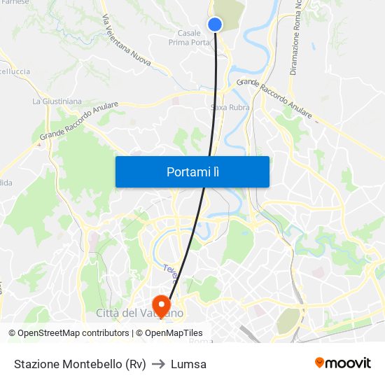 Stazione Montebello (Rv) to Lumsa map