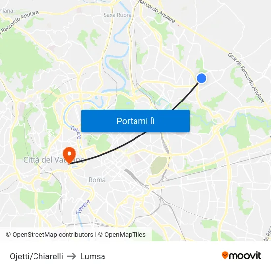 Ojetti/Chiarelli to Lumsa map
