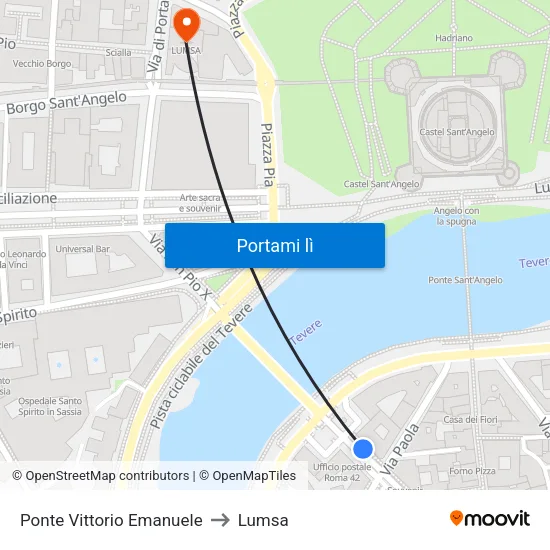 Ponte Vittorio Emanuele to Lumsa map