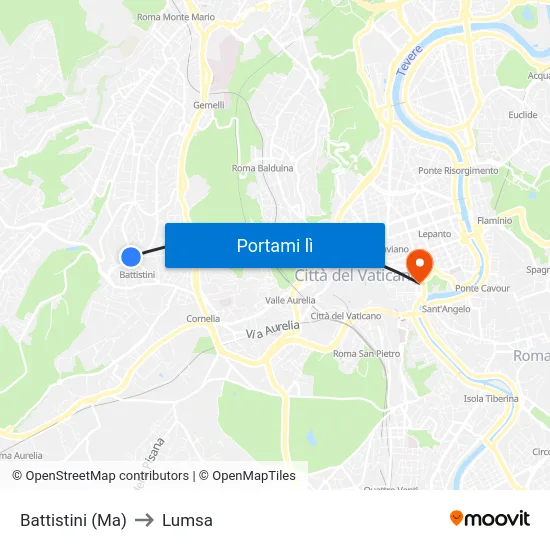 Battistini (Ma) to Lumsa map