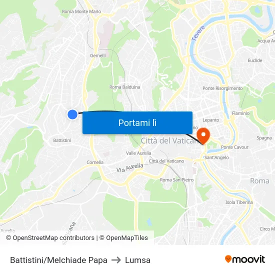 Battistini/Melchiade Papa to Lumsa map