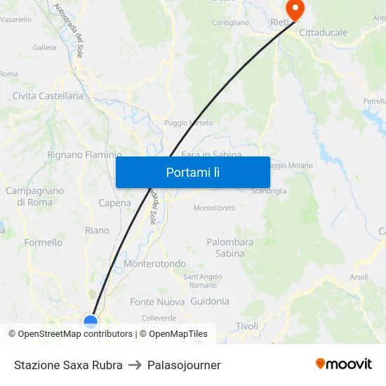 Stazione Saxa Rubra to Palasojourner map