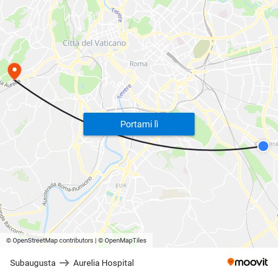 Subaugusta to Aurelia Hospital map