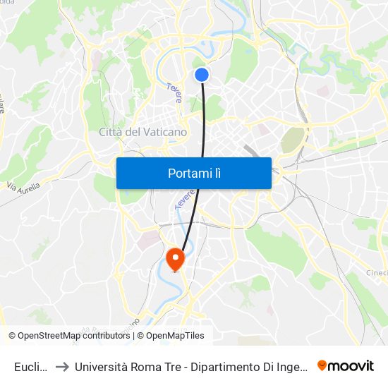 Euclide to Università Roma Tre - Dipartimento Di Ingegneria map