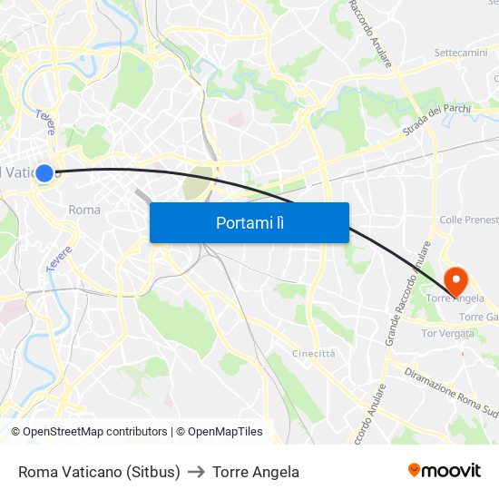 Roma Vaticano (Sitbus) to Torre Angela map