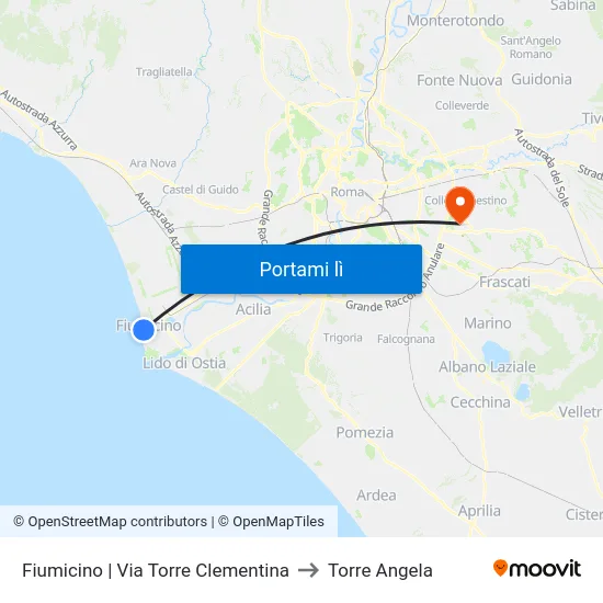 Fiumicino | Via Torre Clementina to Torre Angela map