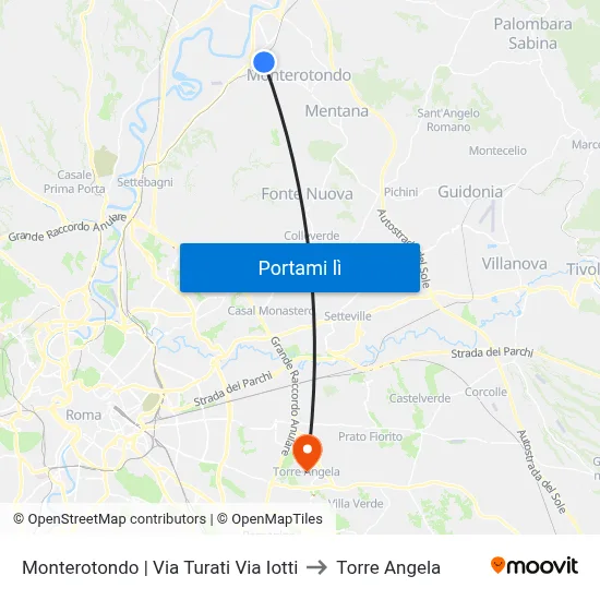 Monterotondo | Via Turati Via Iotti to Torre Angela map