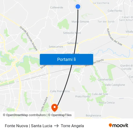 Fonte Nuova | Santa Lucia to Torre Angela map