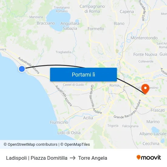 Ladispoli | Piazza Domitilla to Torre Angela map