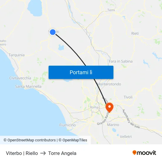 Viterbo | Riello to Torre Angela map
