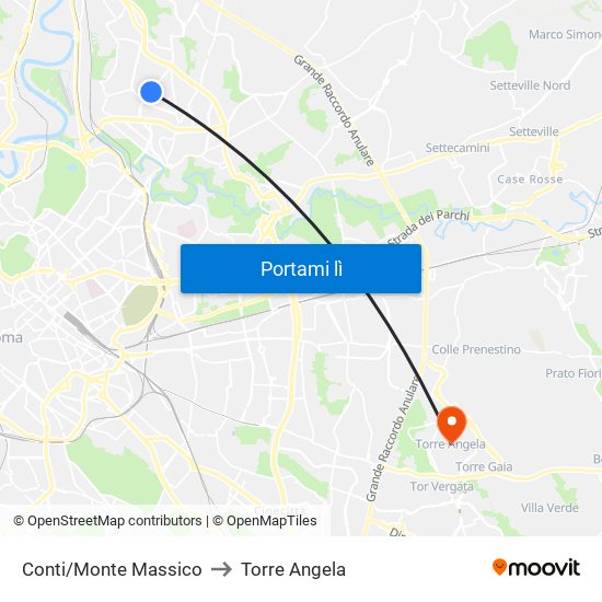 Conti/Monte Massico to Torre Angela map