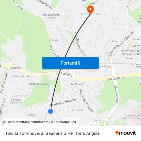 Tenuta Torrenova/S. Gaudenzio to Torre Angela map