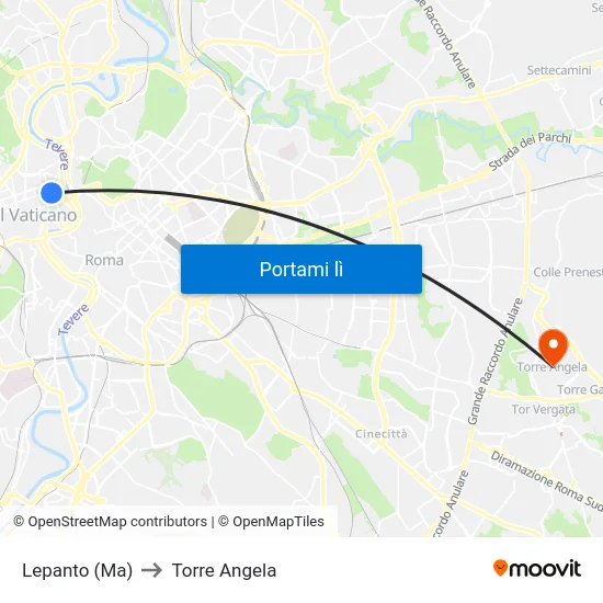 Lepanto (Ma) to Torre Angela map
