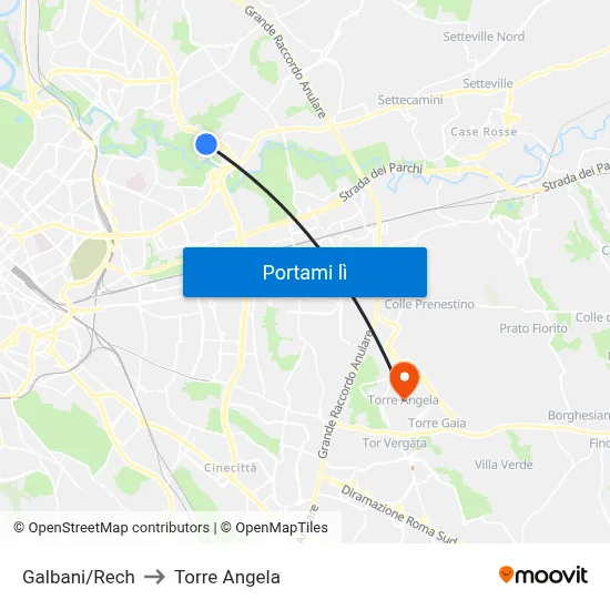 Galbani/Rech to Torre Angela map