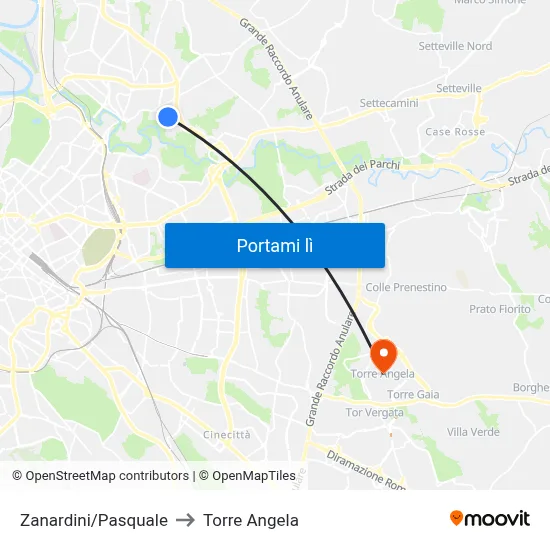 Zanardini/Pasquale to Torre Angela map