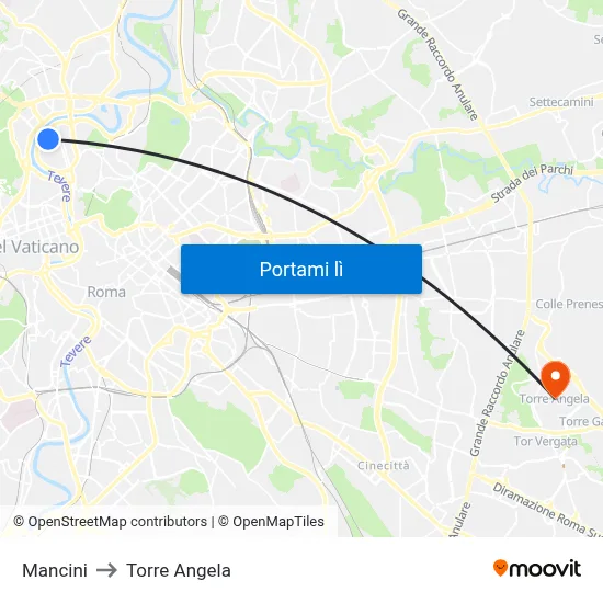 Mancini to Torre Angela map