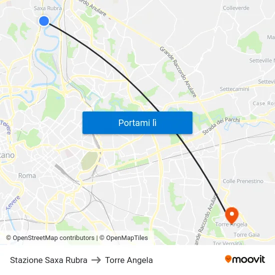 Stazione Saxa Rubra to Torre Angela map