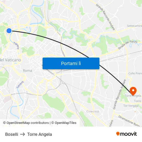 Boselli to Torre Angela map
