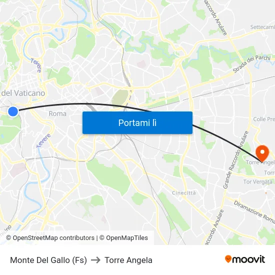 Monte Del Gallo (Fs) to Torre Angela map