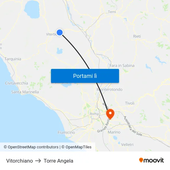 Vitorchiano to Torre Angela map