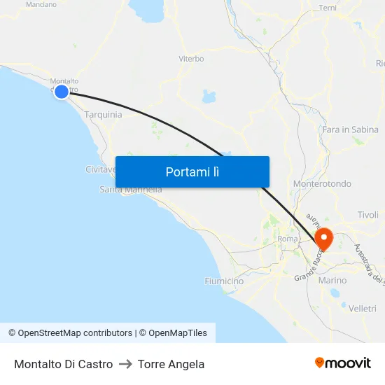 Montalto Di Castro to Torre Angela map