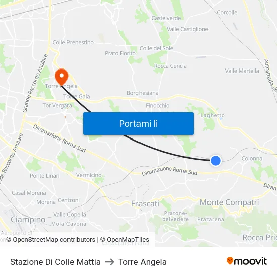 Stazione Di Colle Mattia to Torre Angela map