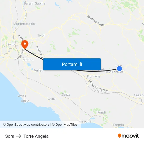Sora to Torre Angela map